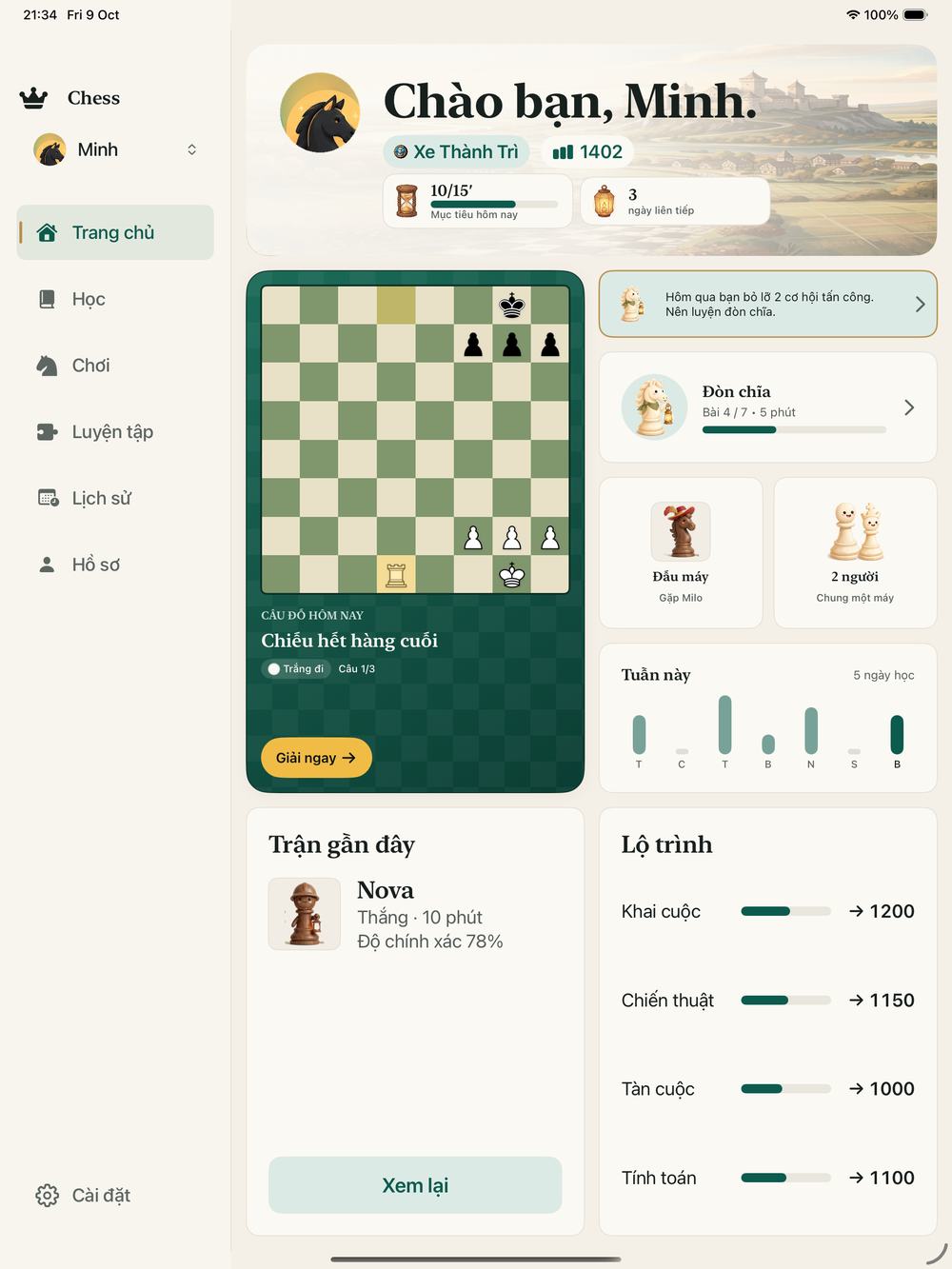 Chess Coach Kingdom on iPad
