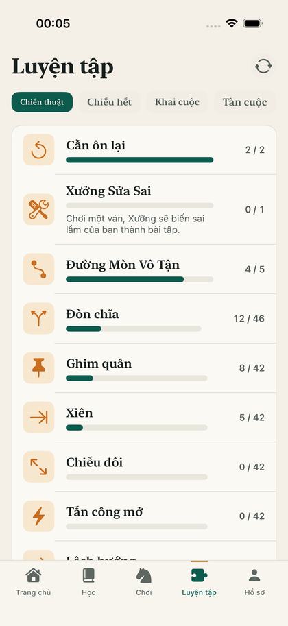 Training tab